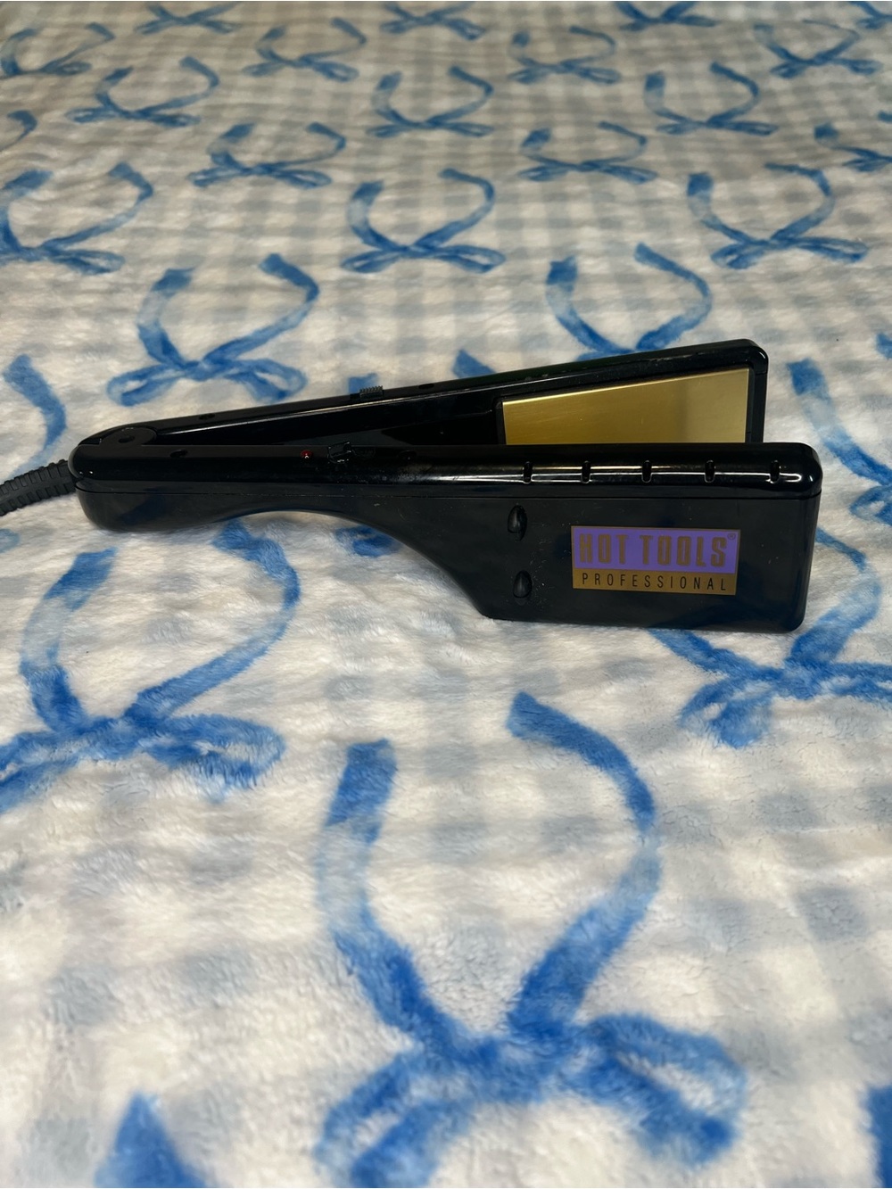 Hot Tools Professional Black Hair Straightener with Gold Plates